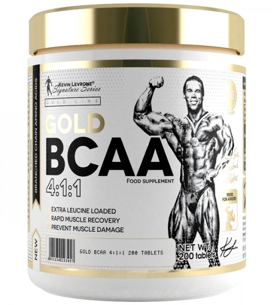 Kevin Levrone Gold BCAA 4:1:1 Tablets, 200 Tablets, Enhance post-exercise Muscle Recovery | 40129-HEIS Levrone Gold | 40129-HEIS